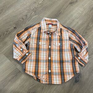 Baby Gap boys fall colored plaid button‎ up shirt size 18-24 months